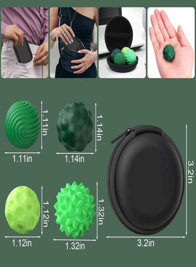 iDream Silicone Magnetic Fidget Balls 4-Pack for Adults & Teens 14+ | Quiet Stress Relief Desk Fidget, Textured Sensory Balls for Focus, Anxiety Relief & Office Use (Green) - Image 2